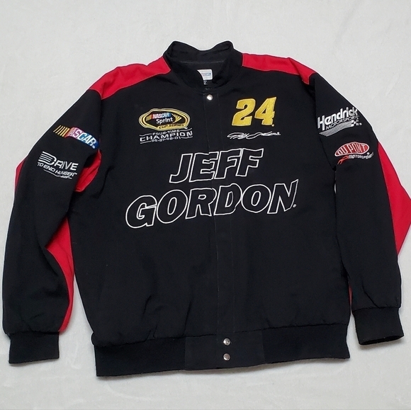 RARE Vintage Jeff Gordon Nascar Drive To End Hunger Black Red Cotton Jacket XXL - Picture 4 of 15